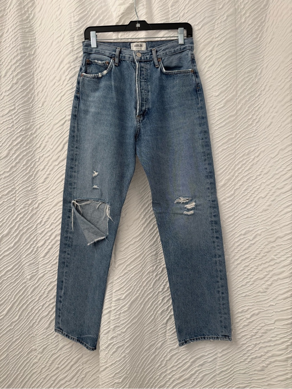 Agolde High-Rise Distressed Jeans - Blue